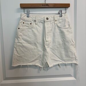 Girlfriend Collective White Skirt Jean Shorts